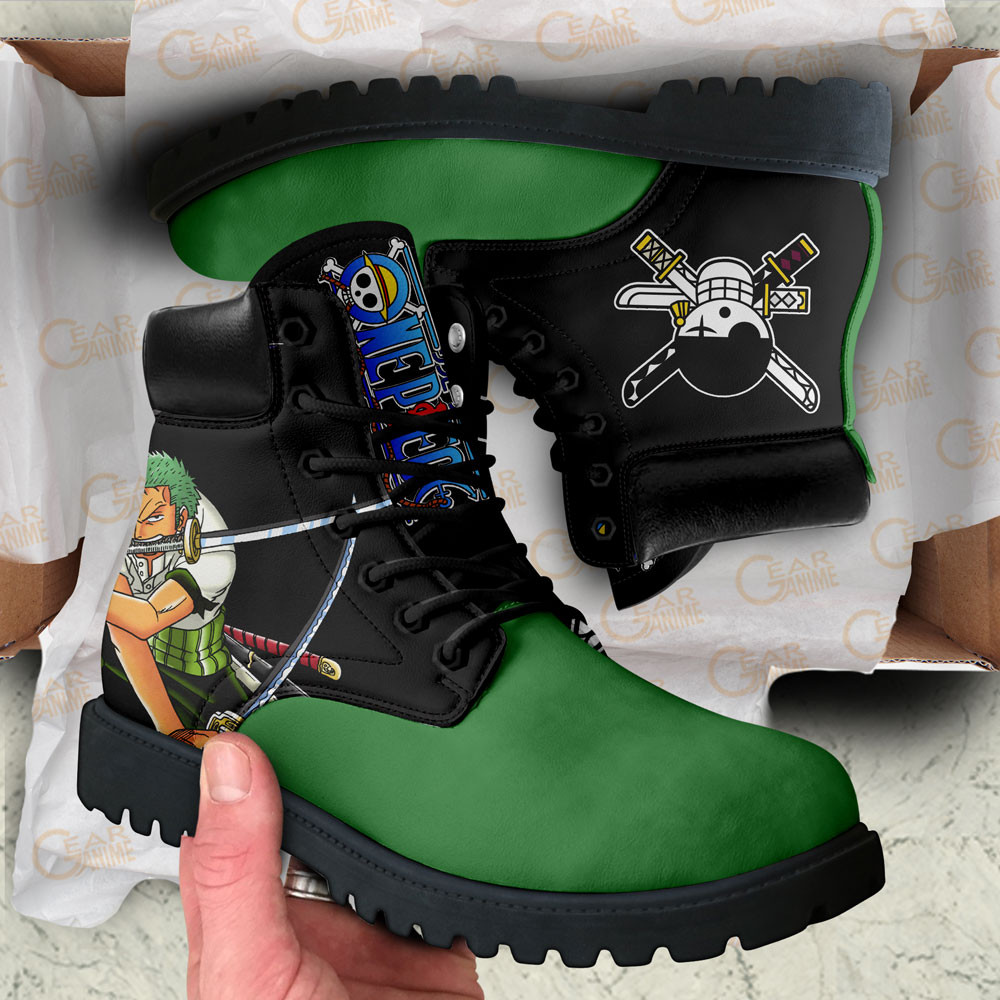 One Piece Roronoa Zoro Boots Anime Custom Shoes Simple Style