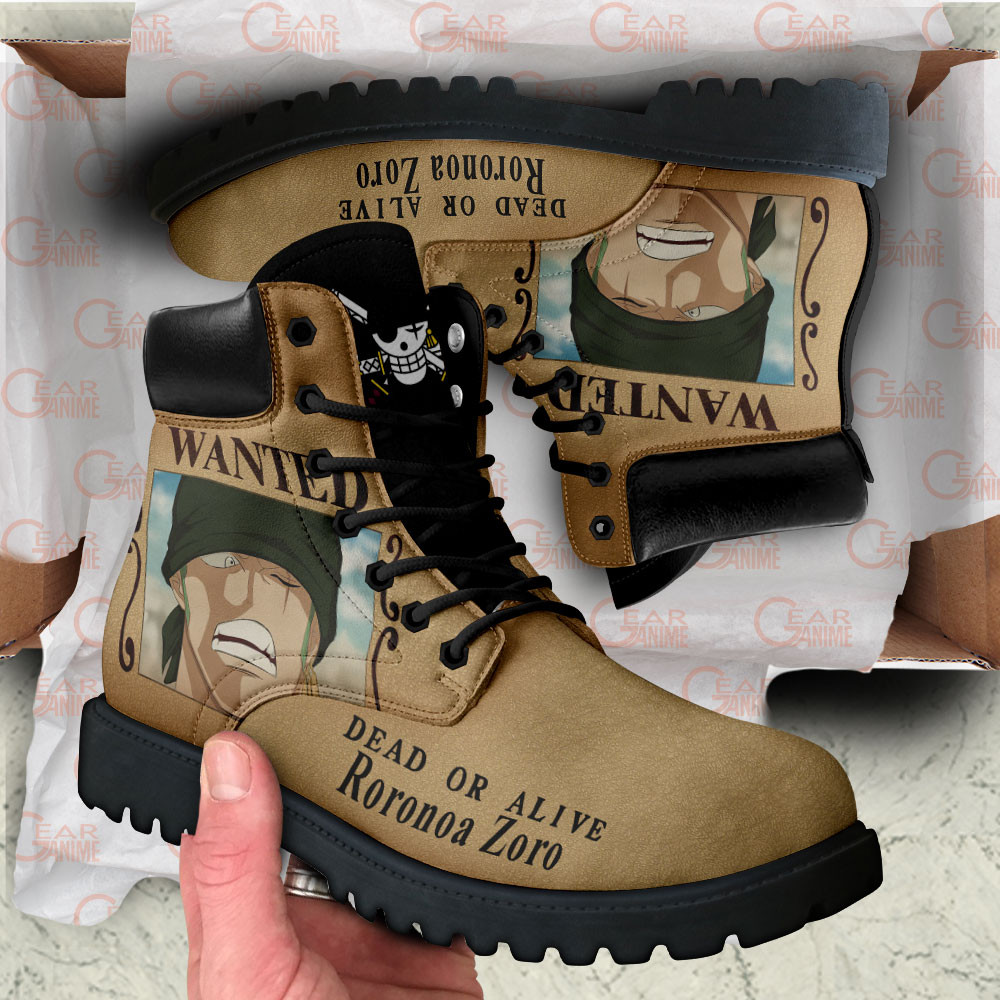 One Piece Roronoa Zoro Wanted Boots Custom Anime Shoes