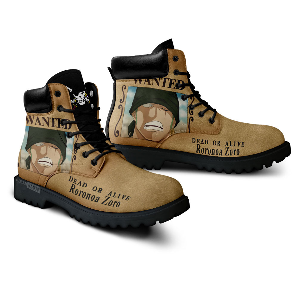 One Piece Roronoa Zoro Wanted Boots Custom Anime Shoes
