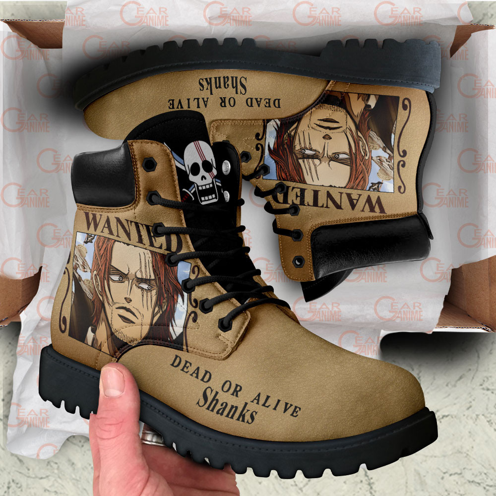 One Piece Shanks Wanted Boots Custom Anime Shoes