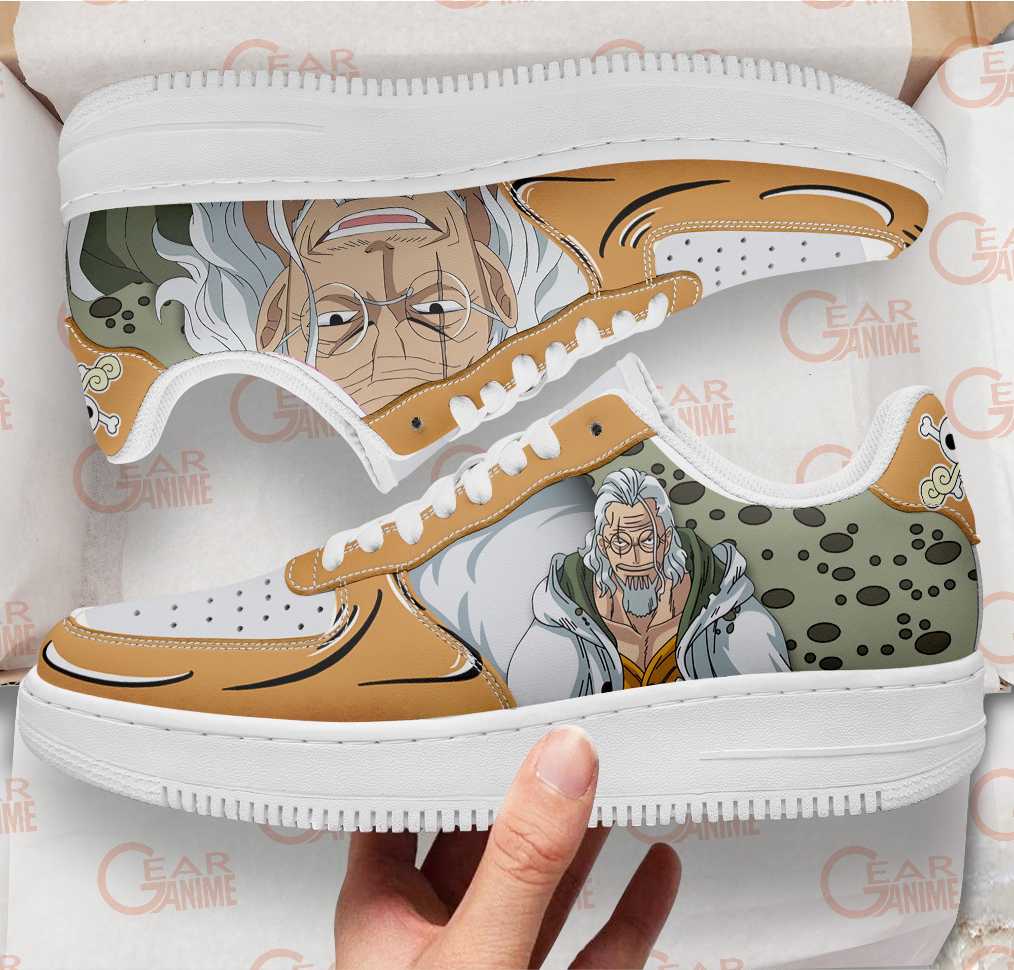 One Piece Silvers Rayleigh Air Sneakers Custom For Anime Fans