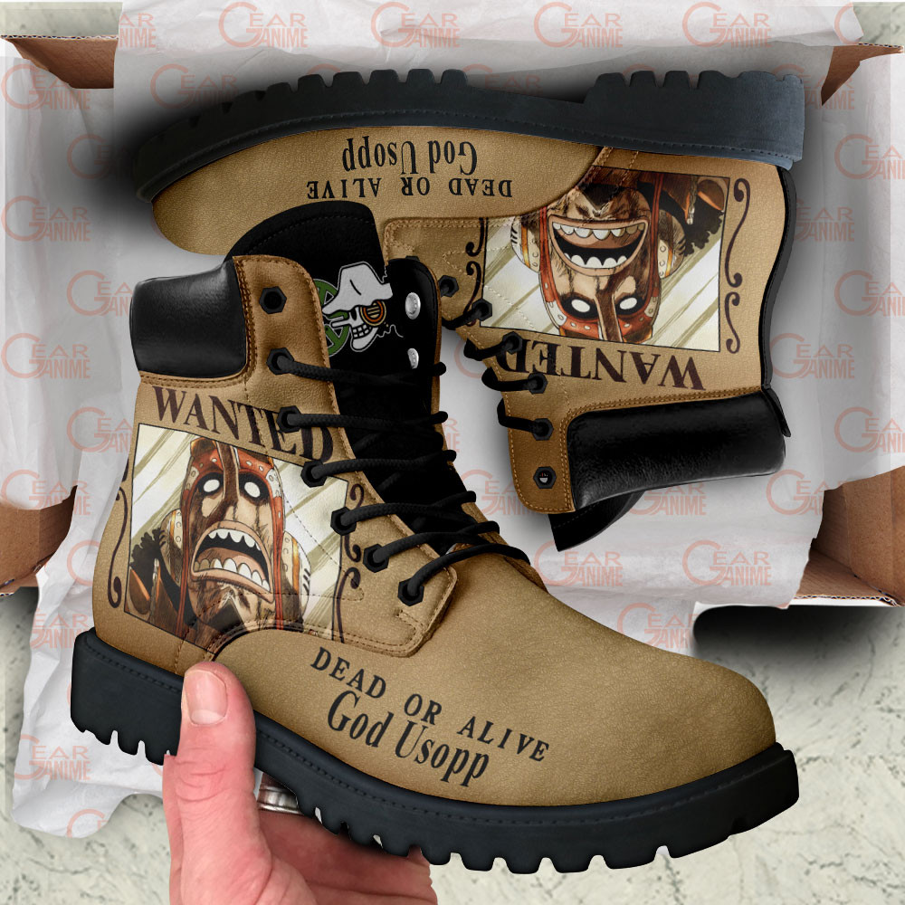 One Piece Usopp Wanted Boots Custom Anime Shoes