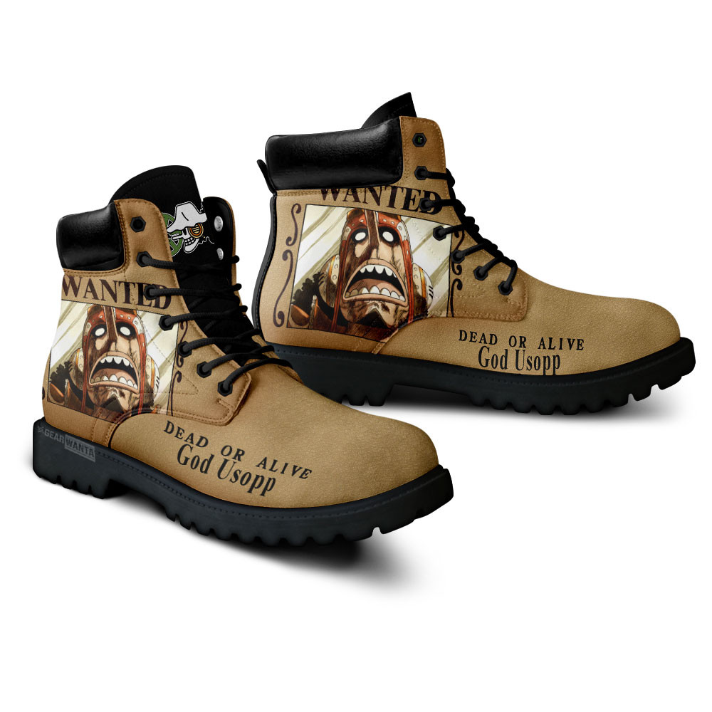 One Piece Usopp Wanted Boots Custom Anime Shoes
