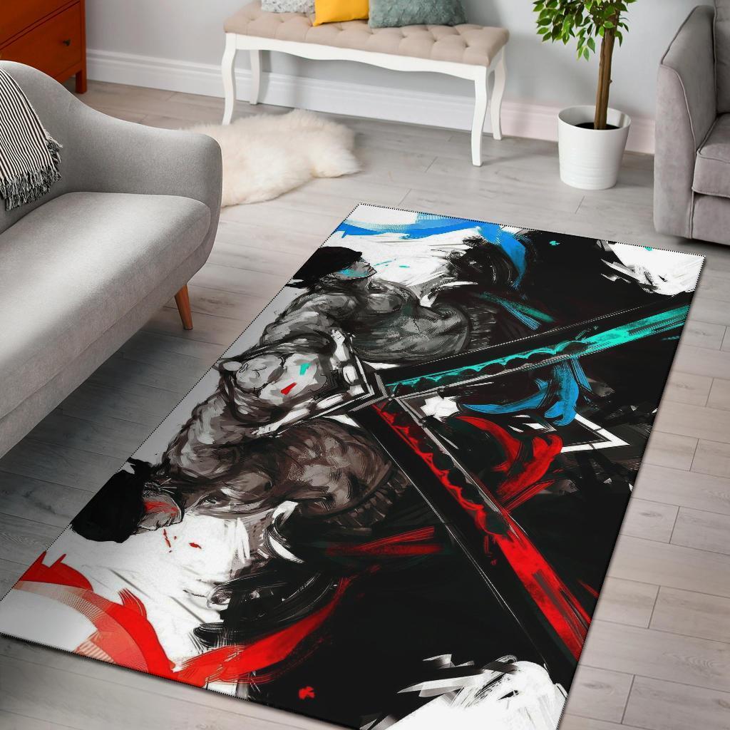 One Piece Zoro Area Rectangle Rug