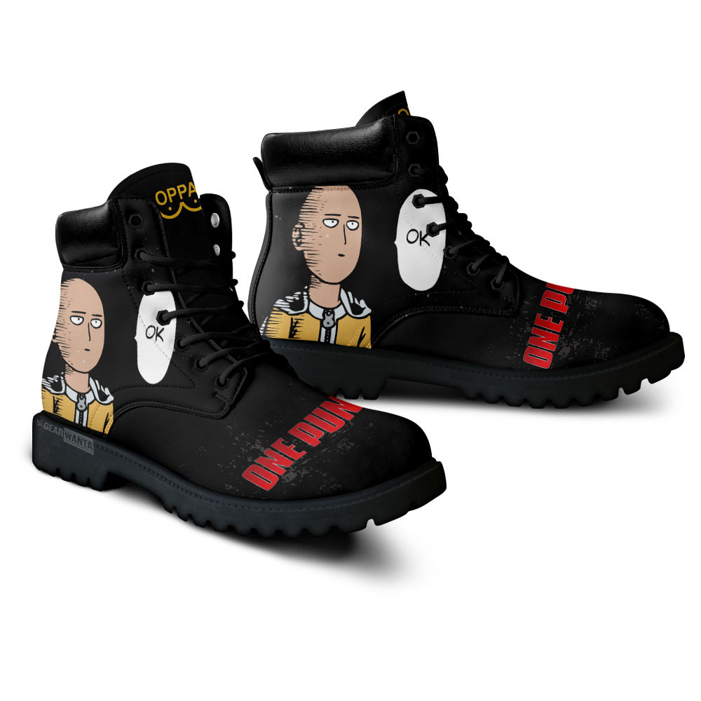 One Punch Man Funny Saitama Boots Anime Custom Shoes