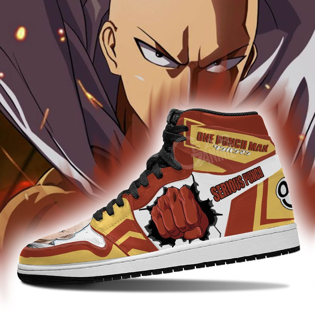 One Punch Man JD1s Sneakers Saitama Serious Punch Anime Shoes, Air Jordan Hightop