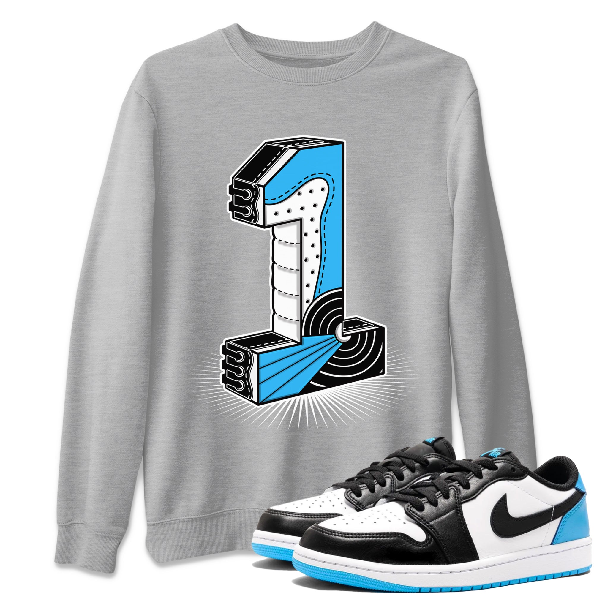 One Statue Unisex Sweater – Air Jordan 1 Powder Blue, Sneakers Matching Sweater