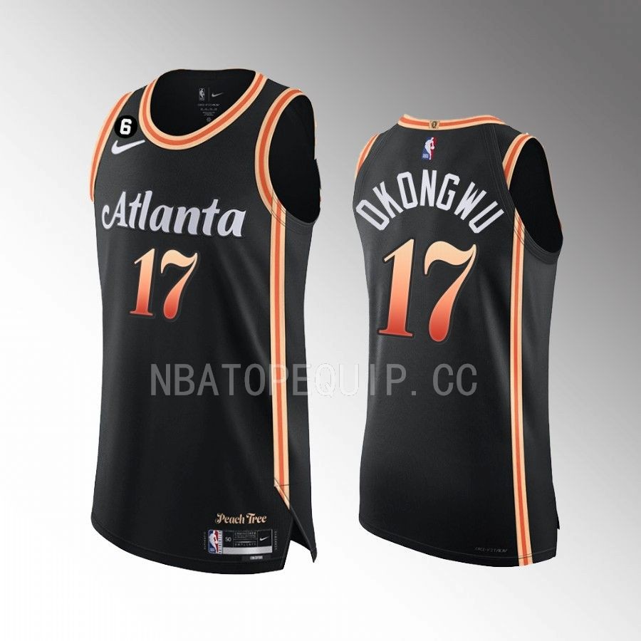Onyeka Okongwu 2022-23 Hawks #17 City Edition Jersey Black