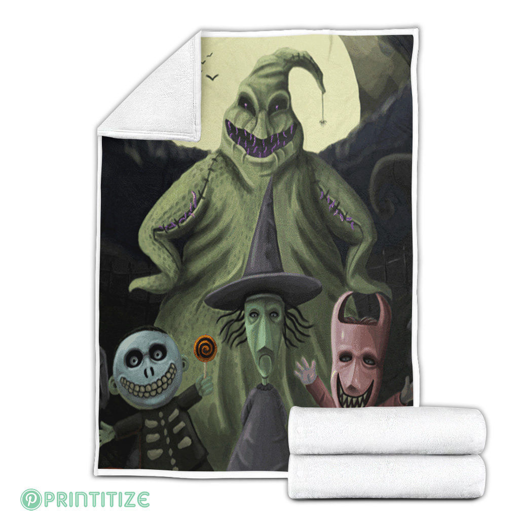 Oogie Boogie And Lock Shock And Barrel Sherpa Blanket Cozy Blanket Fleece Blanket