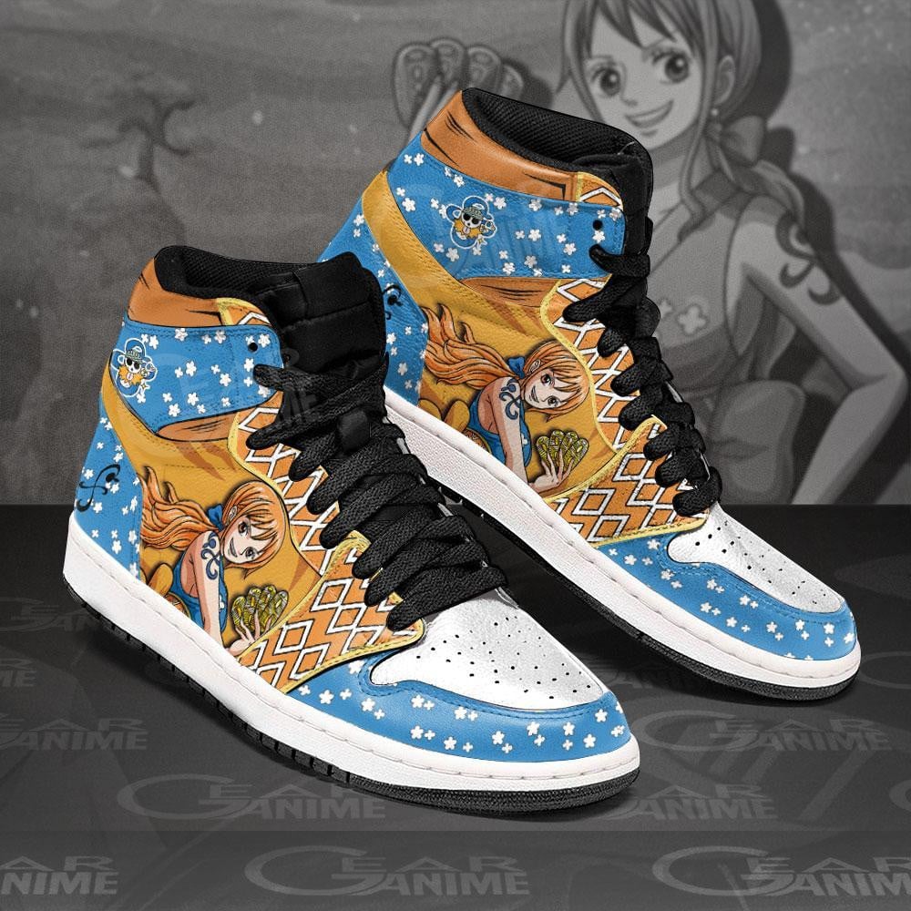OP Nami J1s Sneakers Anime One Piece Shoes, Air Jordan Hightop