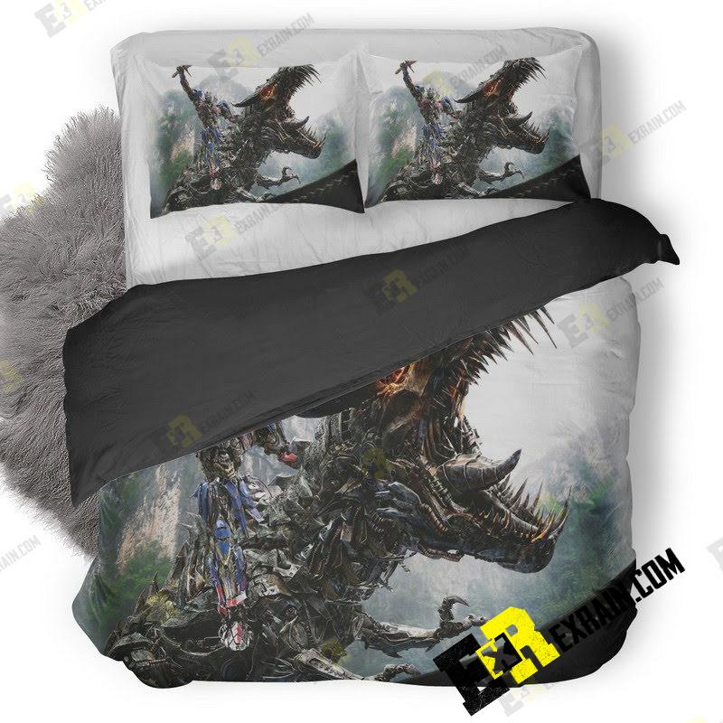 Optimus Prime On Dinobot 3D Customized Duvet Cover Bedding Set