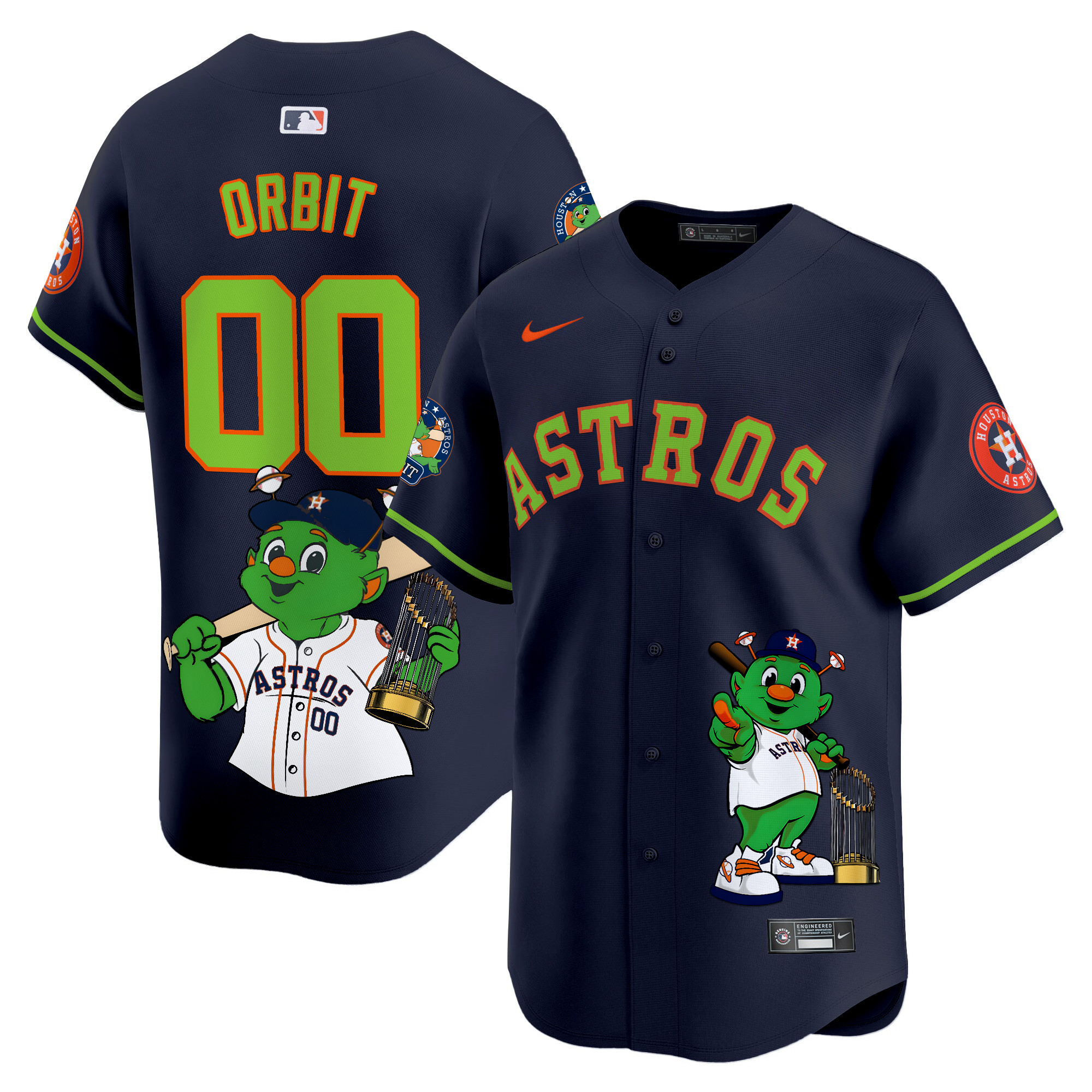 OrbitUnisex Houston Astros Orbit Vapor Premier Limited Navy Jersey - Printed