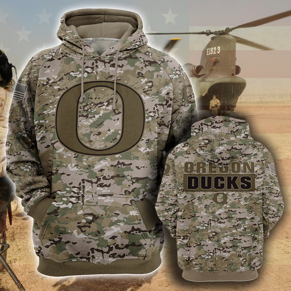 Oregon Ducks 3D Hoodie Camo Style Gift For Fans