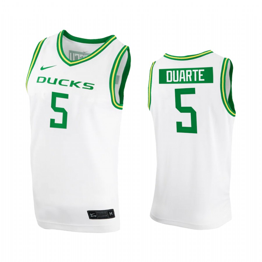 Oregon Ducks Chris Duarte White College 2020-21 Jersey