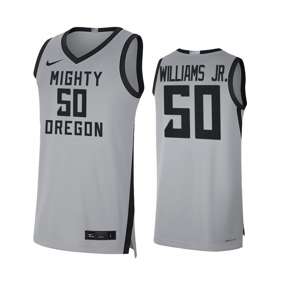 Oregon Ducks Eric Williams Jr. Jersey 2022 College Grey Mighty Limited Uniform