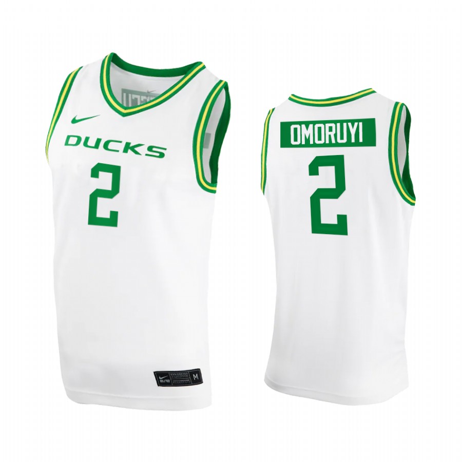 Oregon Ducks Eugene Omoruyi White College 2020-21 Jersey