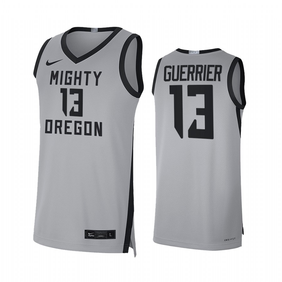 Oregon Ducks Quincy Guerrier Jersey 2022 College Grey Mighty Limited Uniform