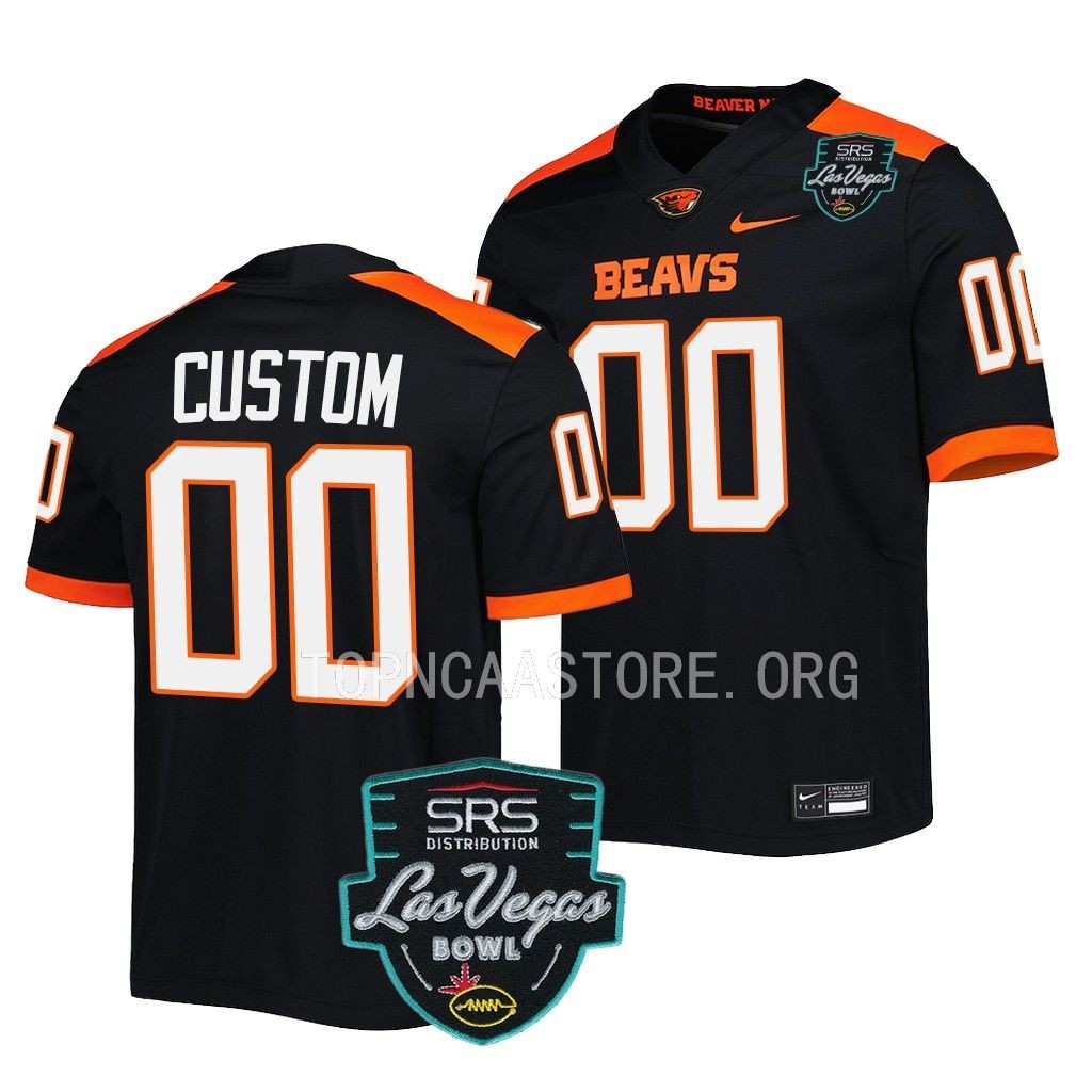 Oregon State Beavers 2022 Las Vegas Bowl Custom #00 Black Men’s  Jersey