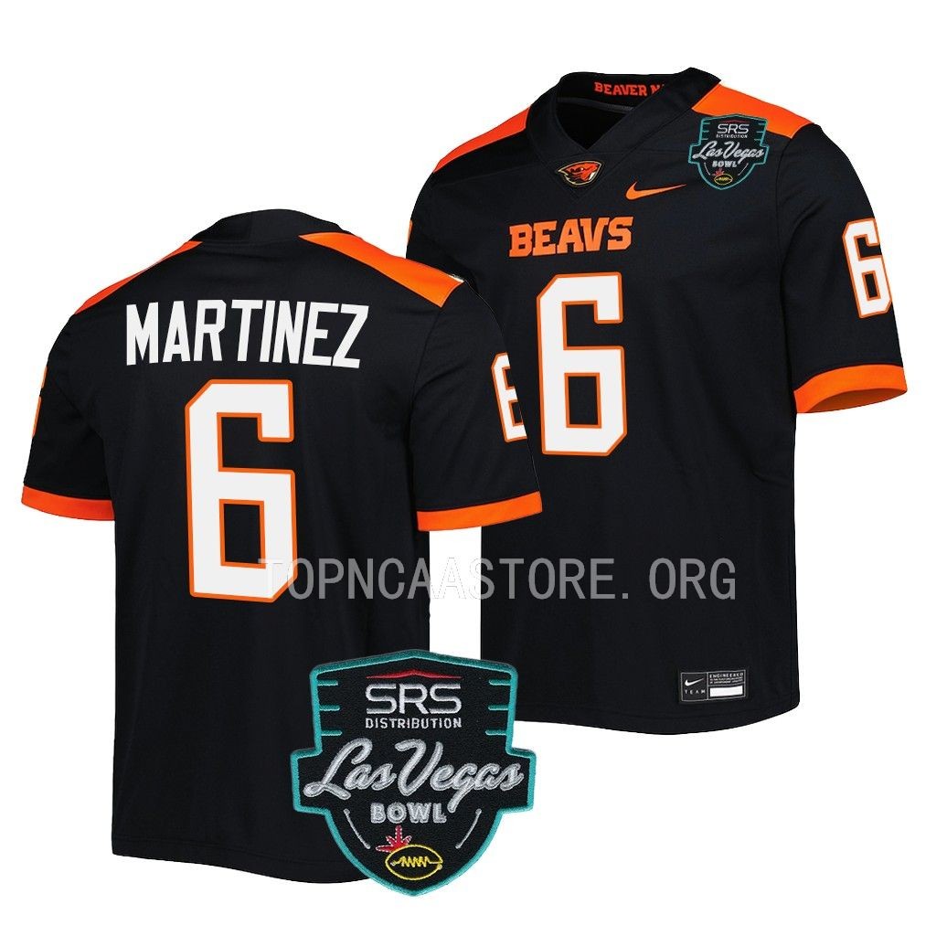 Oregon State Beavers 2022 Las Vegas Bowl Damien Martinez #6 Black Men’s  Jersey