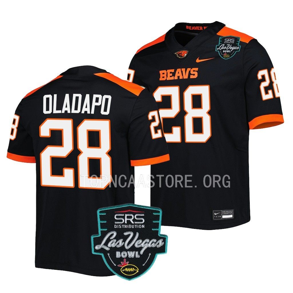 Oregon State Beavers 2022 Las Vegas Bowl Kitan Oladapo #28 Black Men’s  Jersey