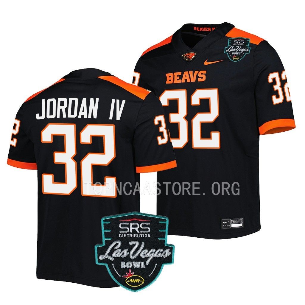 Oregon State Beavers 2022 Las Vegas Bowl Melvin Jordan IV #32 Black Men’s  Jersey