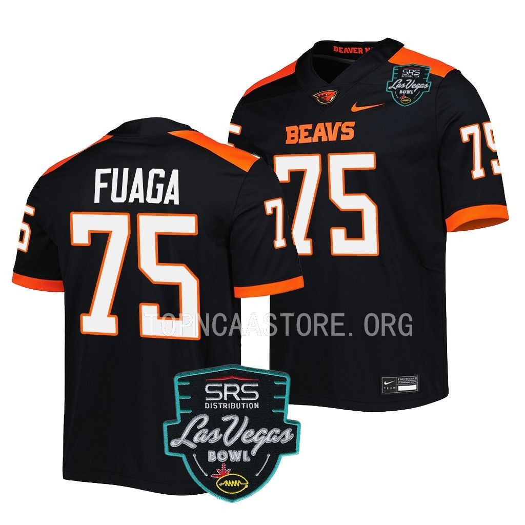 Oregon State Beavers 2022 Las Vegas Bowl Taliese Fuaga #75 Black Men’s  Jersey