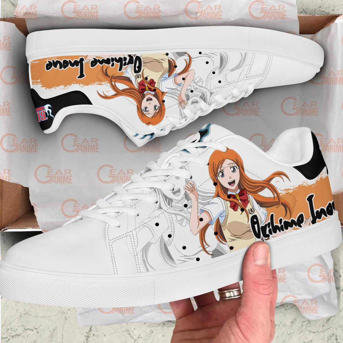 Orihime Inoue Skate Sneakers Custom Anime Bleach Shoes