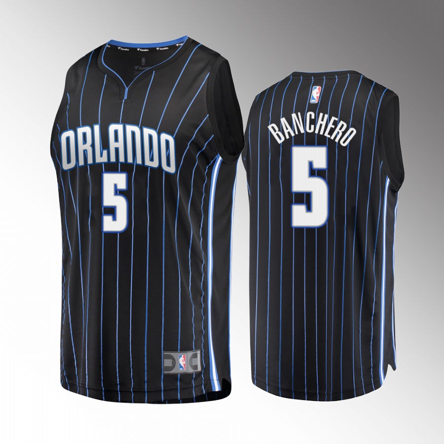 Orlando Magic Paolo Banchero 2022 NBA Draft Duke Blue Devils Black #5 Jersey