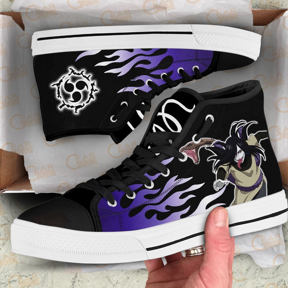 Orochimaru High Top Shoes Custom NRT Sneakers Flame Style