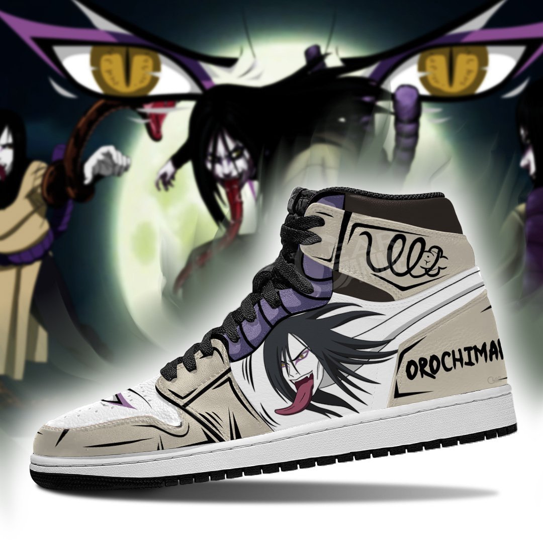 Orochimaru Shoes Eyes Costume Boots Anime JD1s Sneakers, Air Jordan Hightop