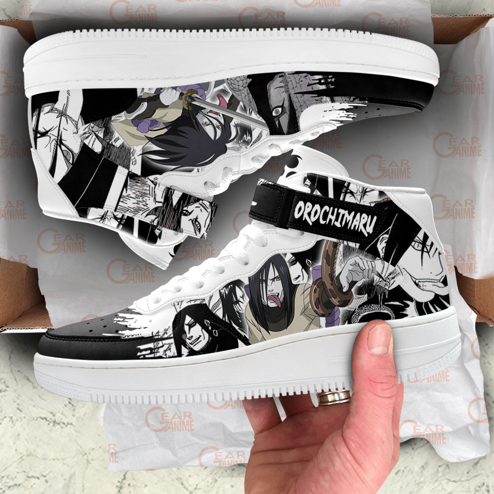 Orochimaru Sneakers Air Mid Custom Anime Shoes Mix Manga