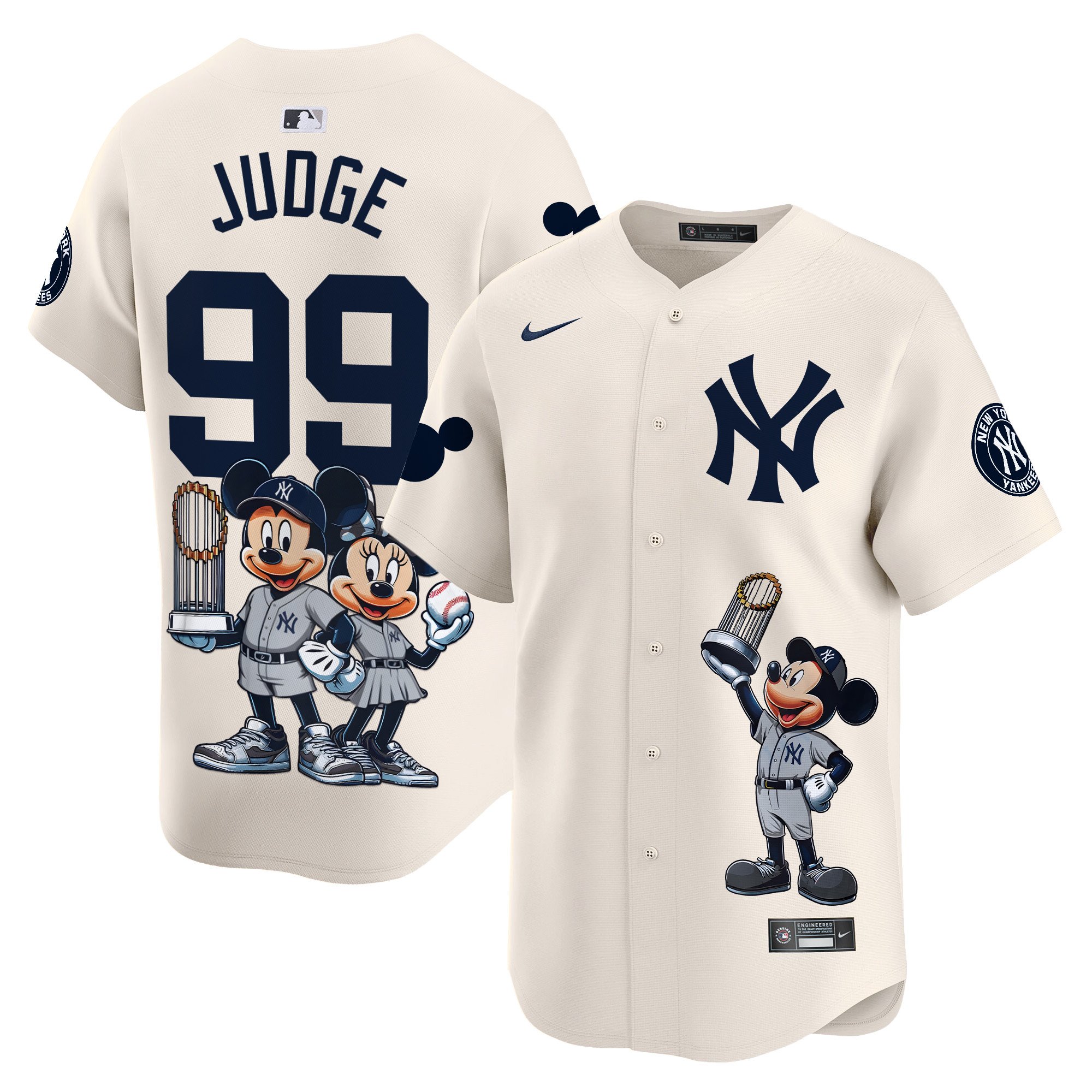 Aaron JudgeUnisex New York Yankees Mickey Vapor Premier Limited Cream Jersey - Printed