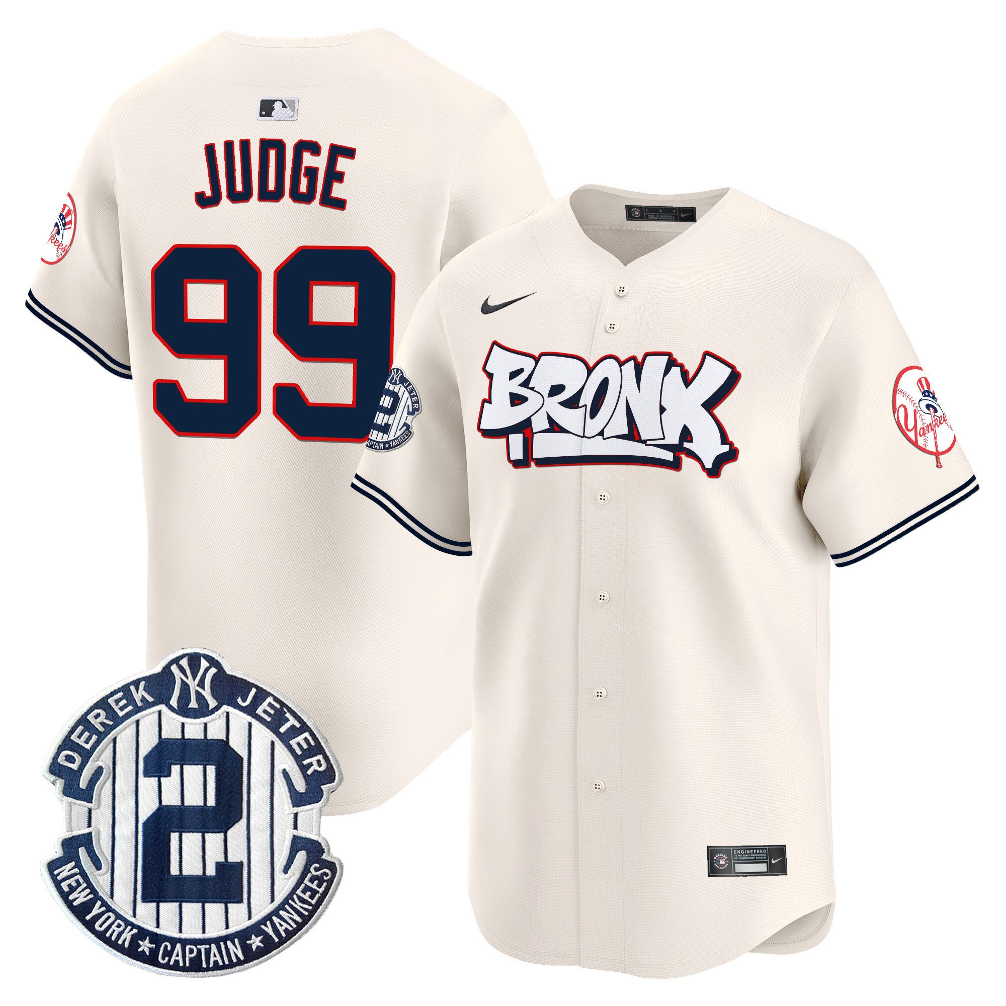 Aaron JudgeUnisex New York Yankees The Bronx Graffiti Vapor Premier Limited Cream Jersey V4 - All Stitched
