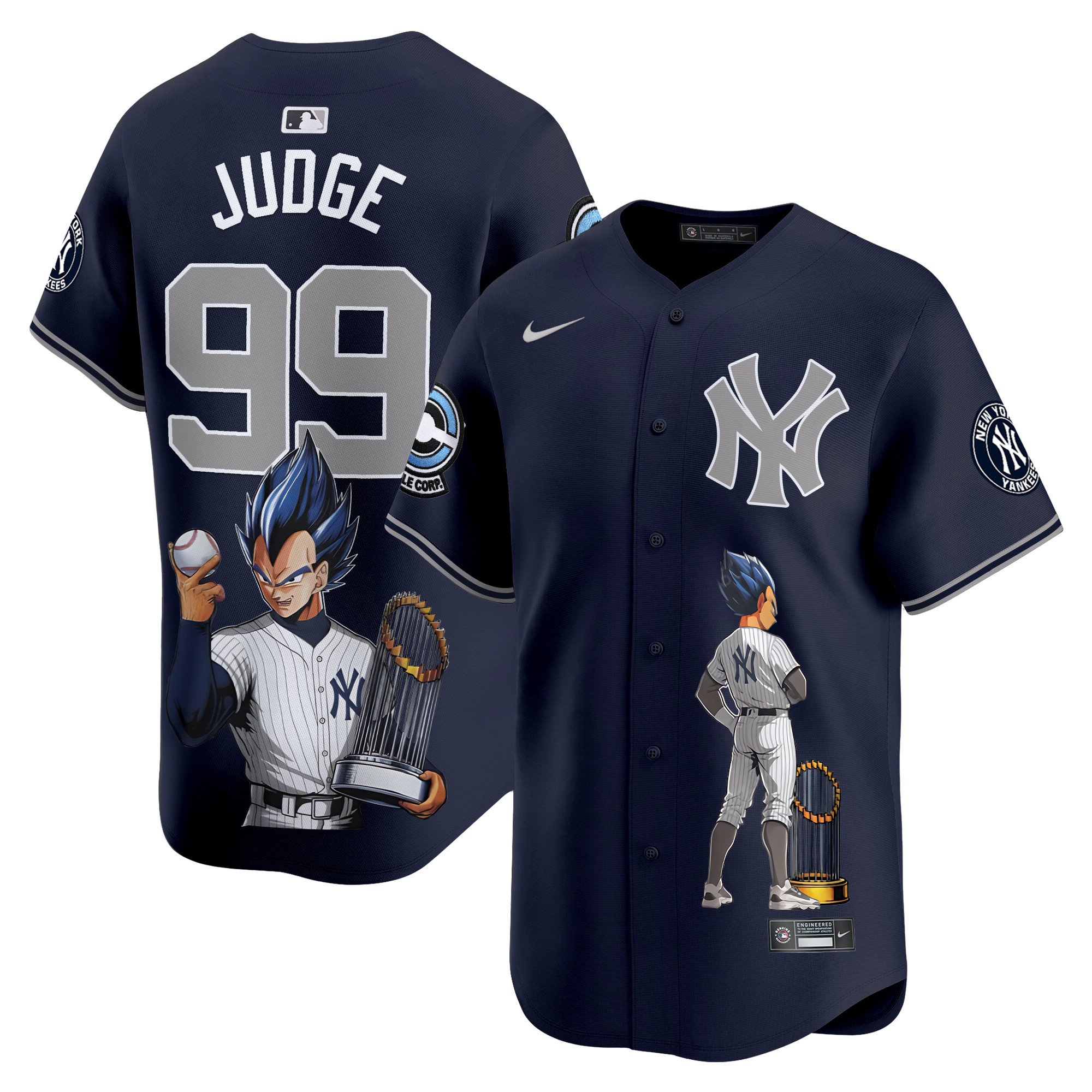 Aaron JudgeUnisex New York Yankees Vegeta Dragon Ball Vapor Premier Limited Alternate Jersey - Printed