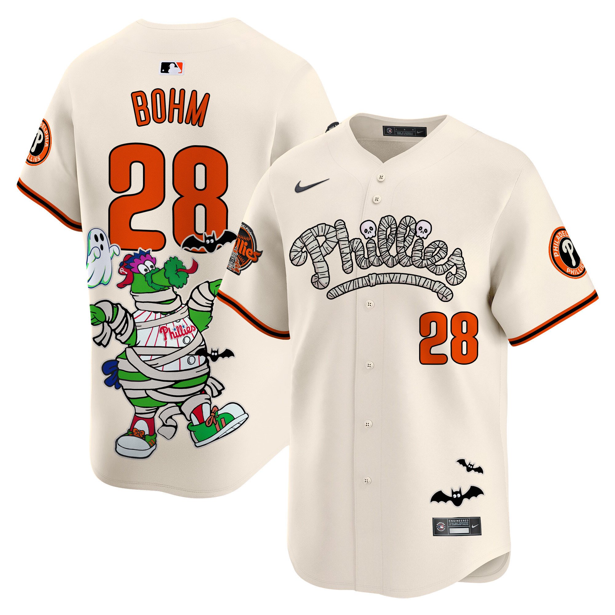 Alec BohmUnisex Philadelphia Phillies Phanatic Halloween Vapor Limited Cream Jersey - Printed