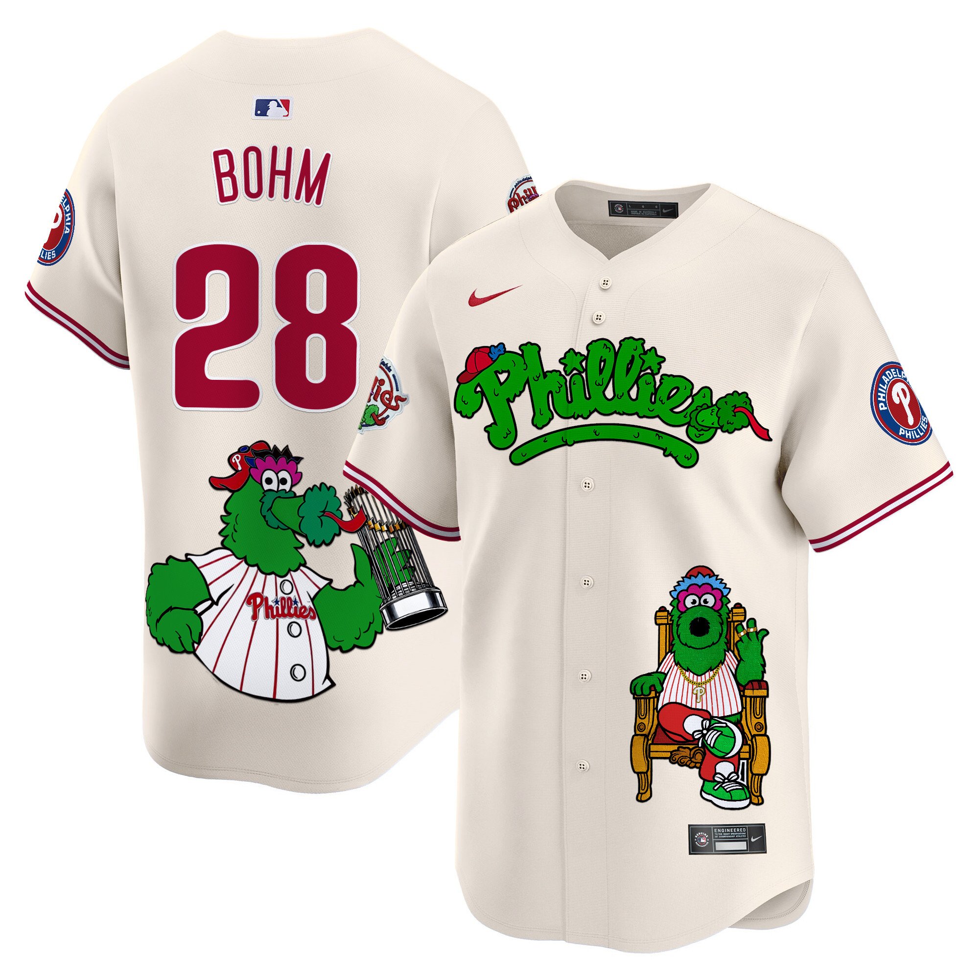 Alec BohmUnisex Philadelphia Phillies Phanatic Vapor Premier Limited Cream Jersey - Printed