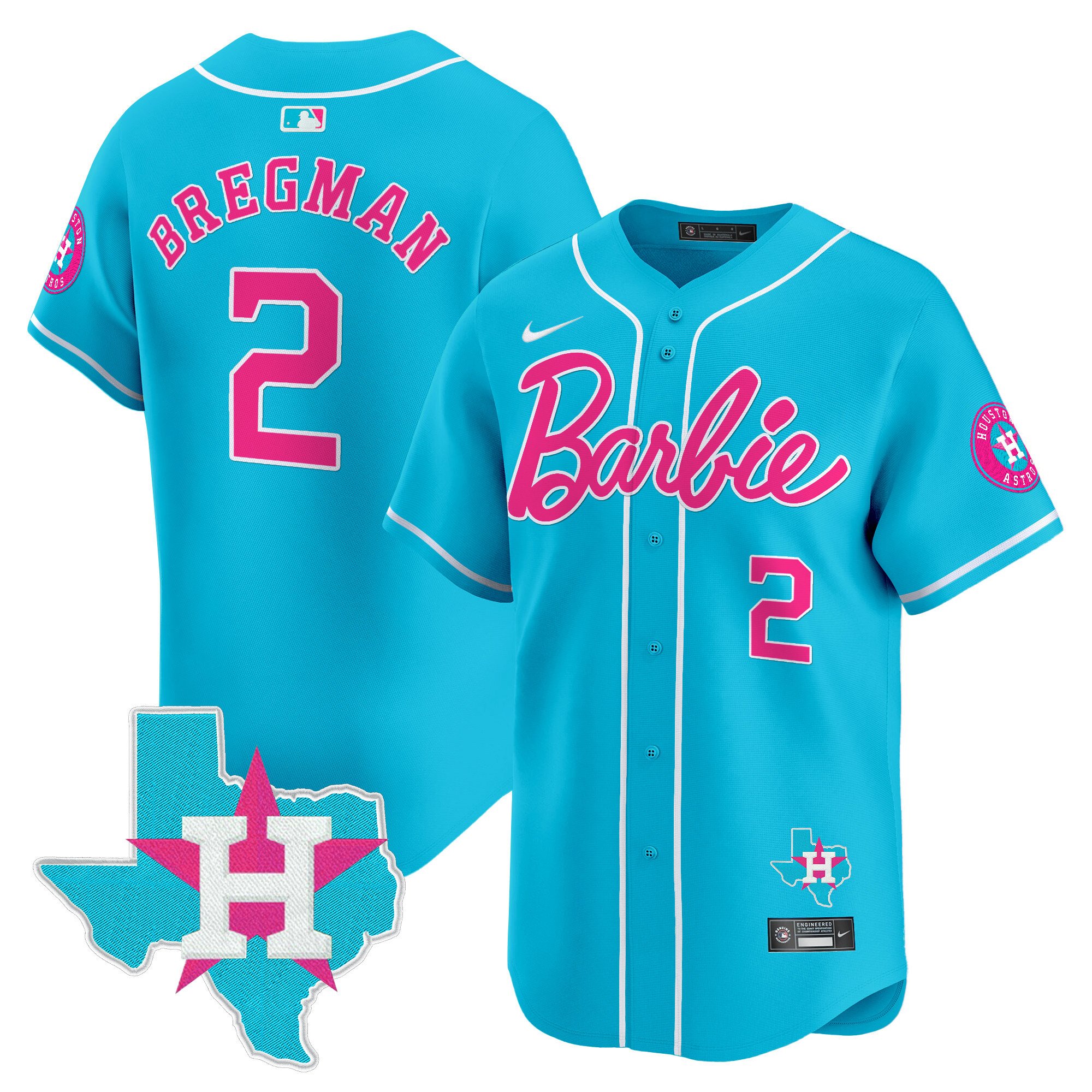 Alex BregmanUnisex Houston Astros Barbie Vapor Premier Limited Light Blue Jersey - All Stitched
