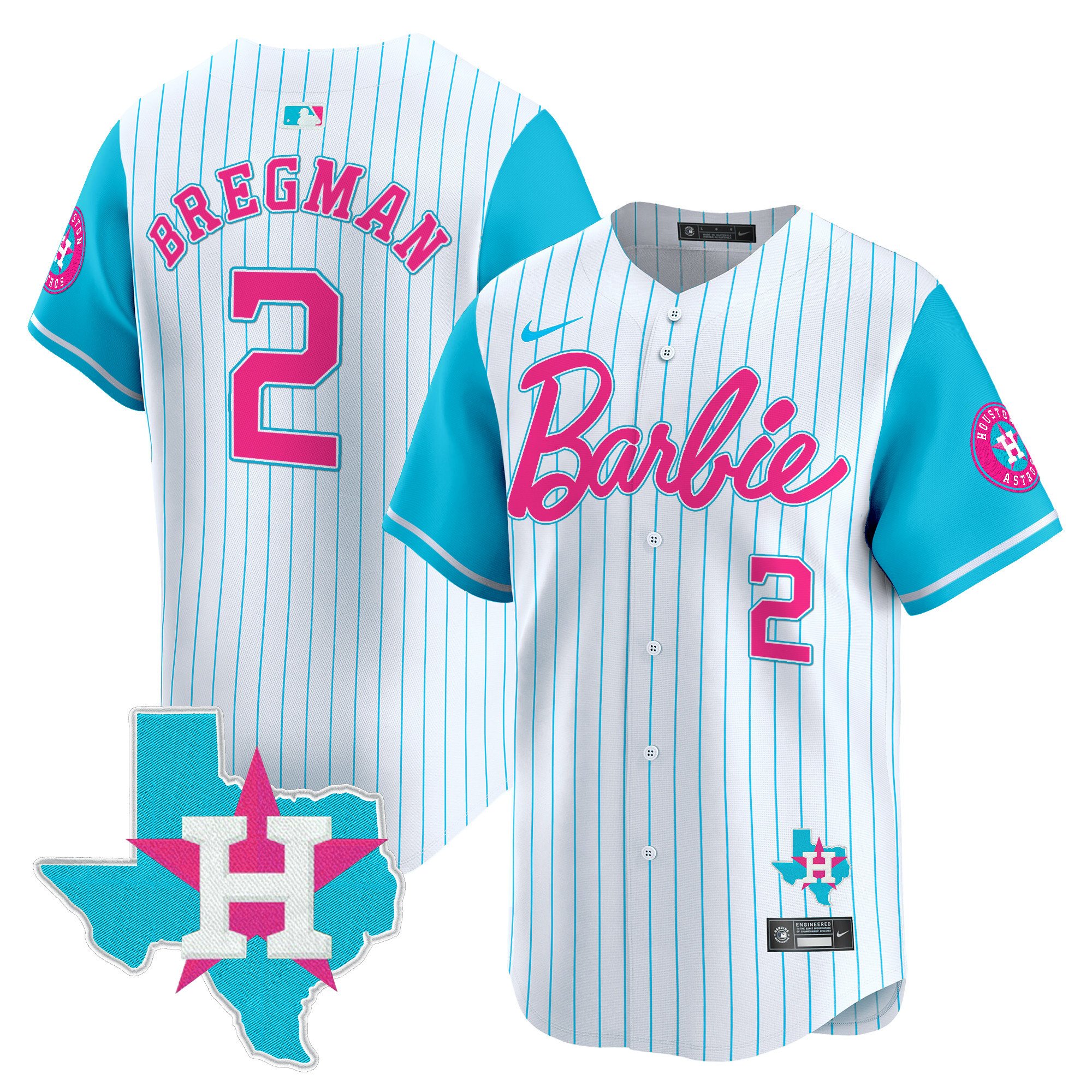 Alex BregmanUnisex Houston Astros Barbie Vapor Premier Limited Pinstripe Jersey - All Stitched