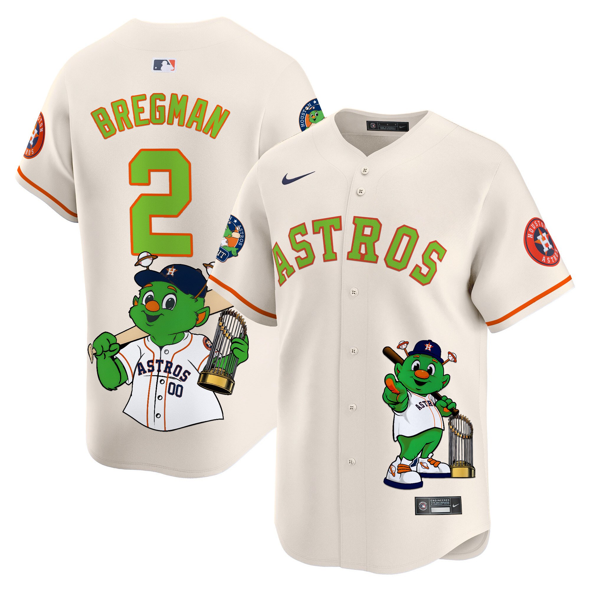 Alex BregmanUnisex Houston Astros Orbit Vapor Premier Limited Cream Jersey - Printed