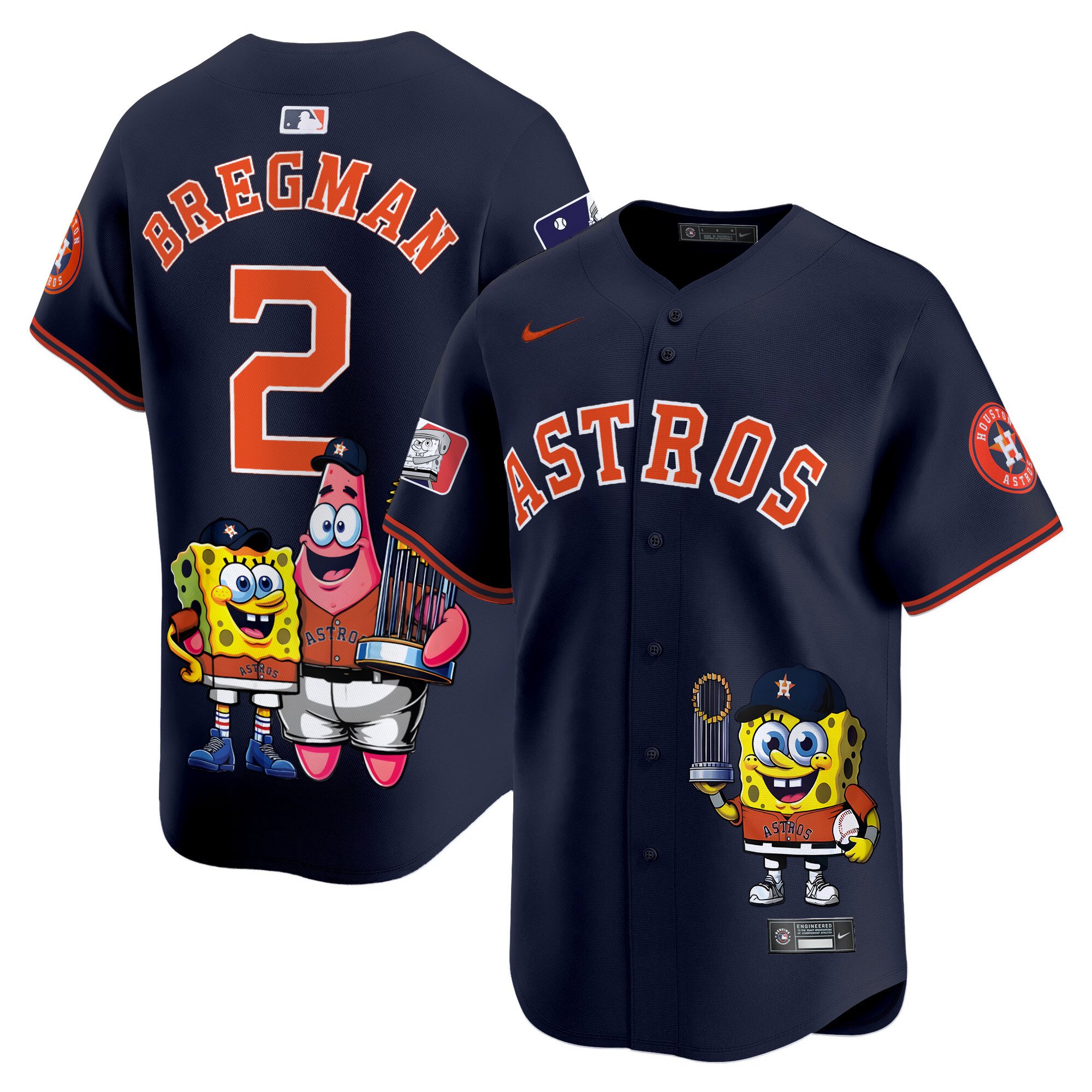 Alex BregmanUnisex Houston Astros SpongeBob SquarePants Vapor Premier Limited Alternate Jersey - Printed