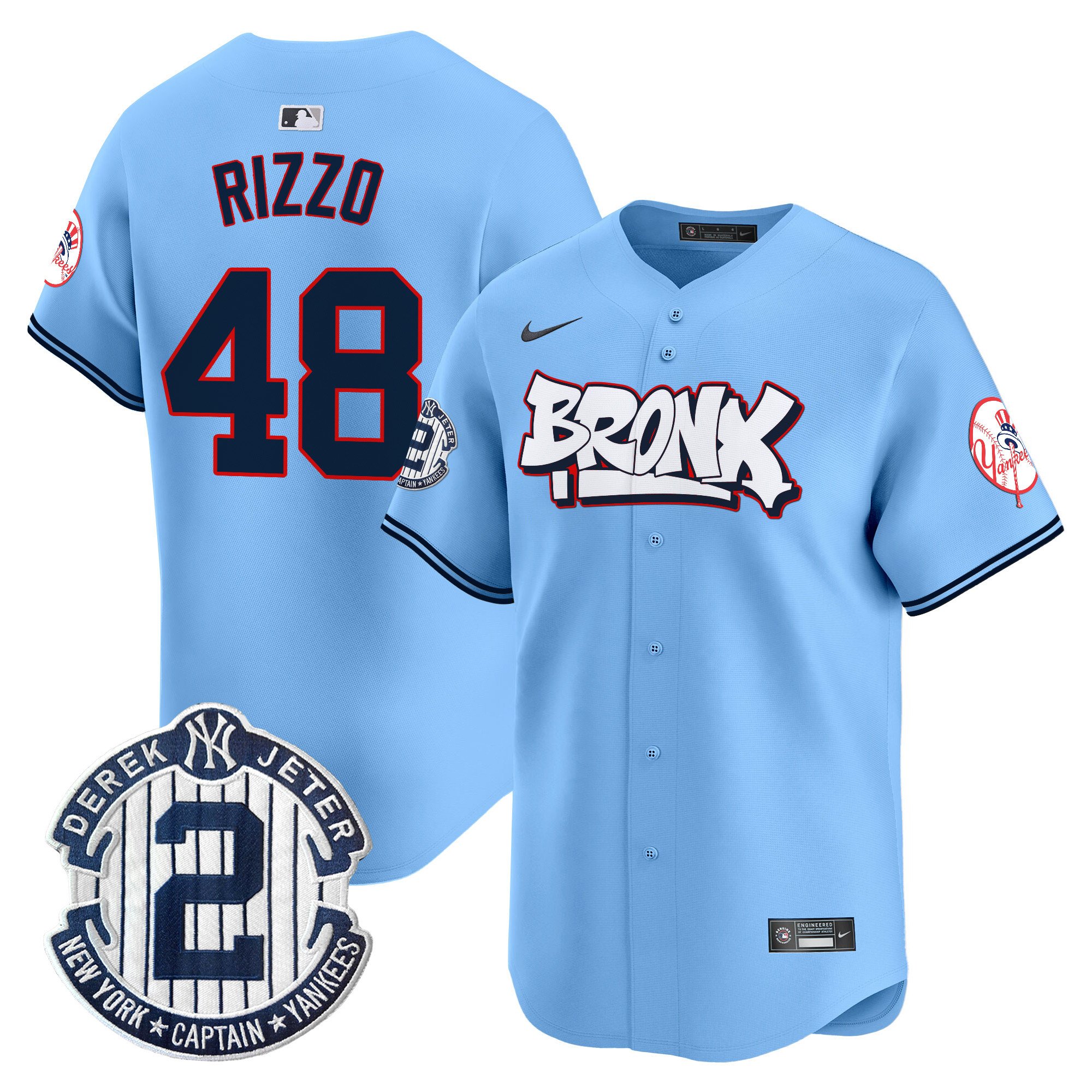 Anthony RizzoUnisex New York Yankees The Bronx Graffiti Vapor Premier Limited Blue Jersey V4 - All Stitched