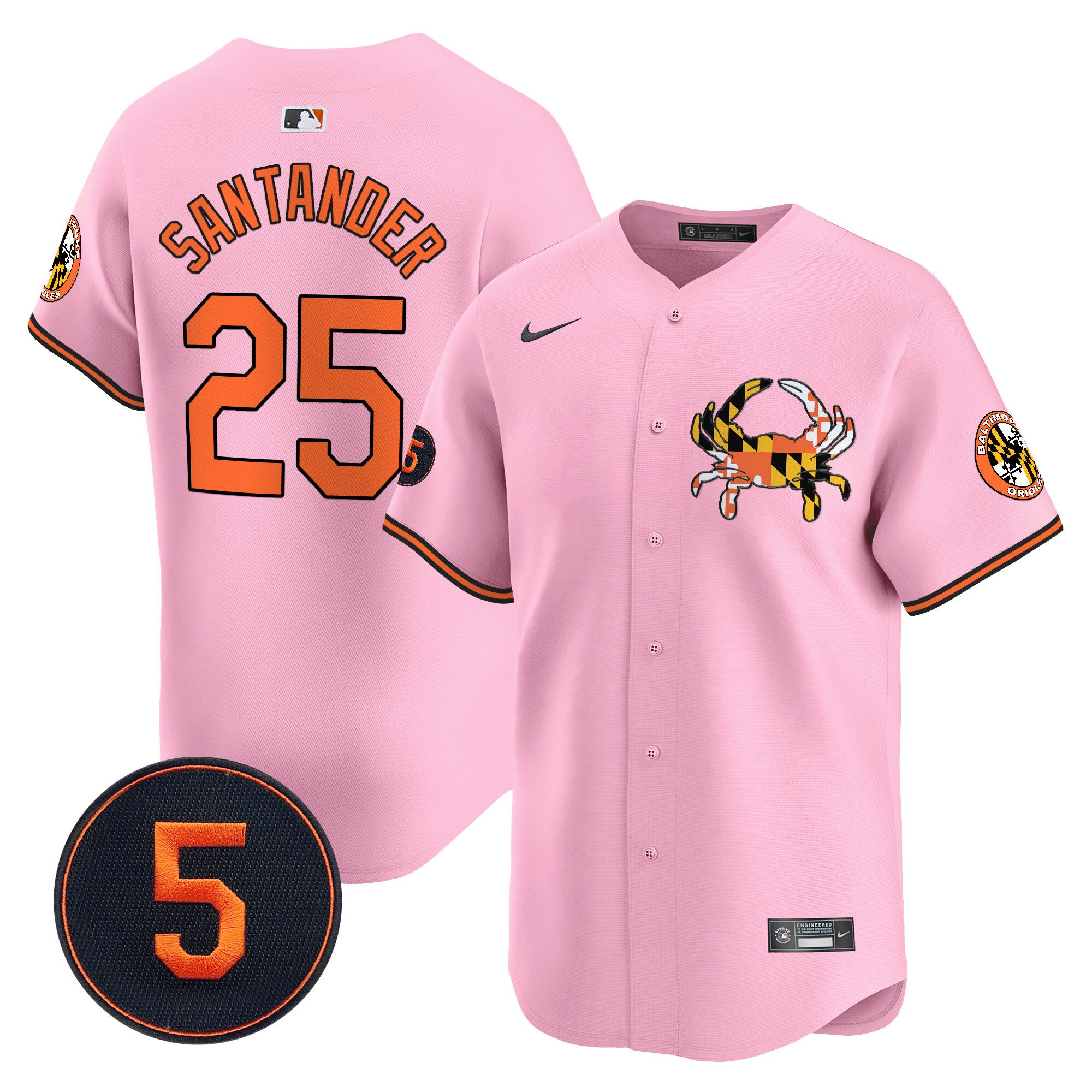 Anthony SantanderUnisex Baltimore Orioles Robinson Patch Vapor Premier Limited Light Pink Jersey V3 - All Stitched