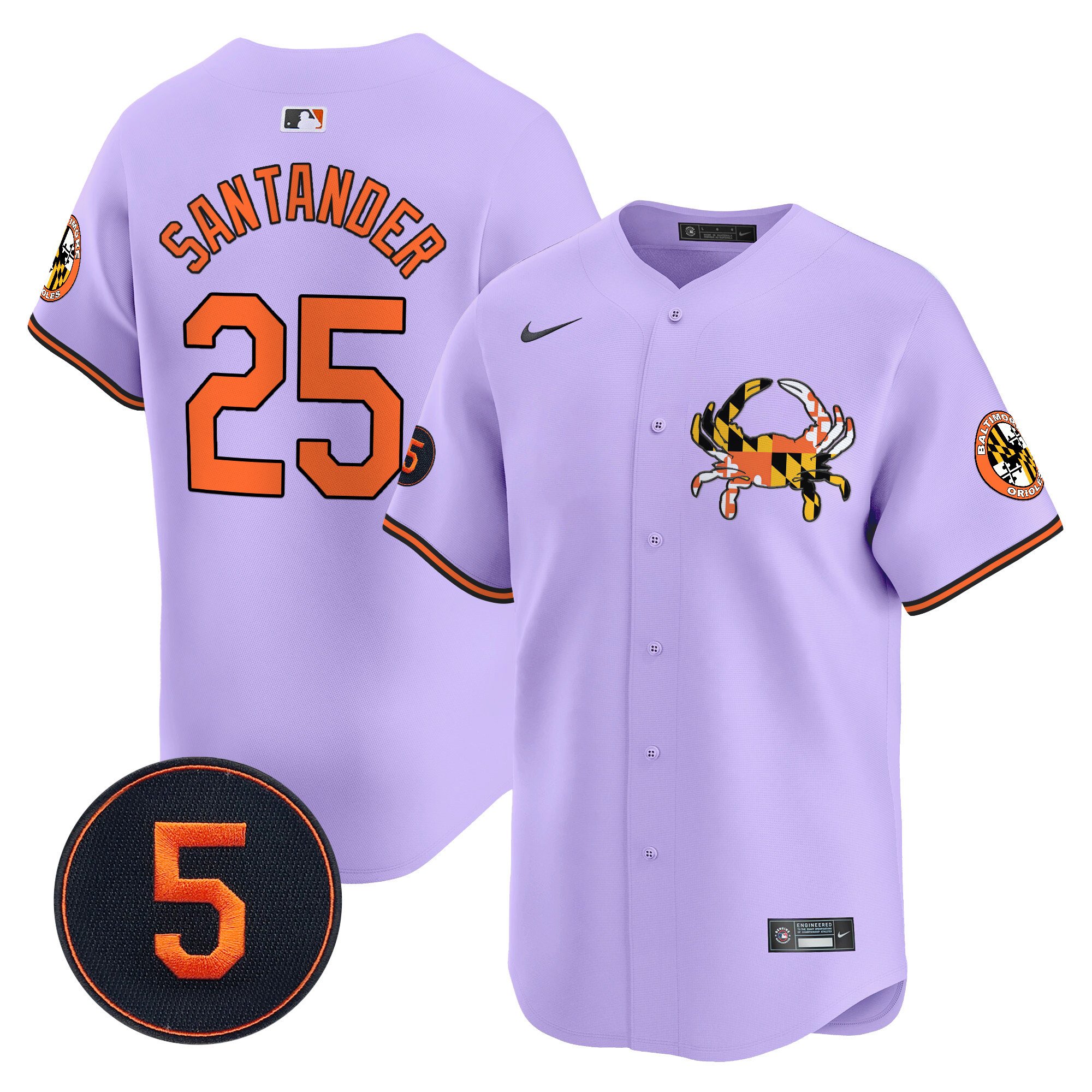 Anthony SantanderUnisex Baltimore Orioles Robinson Patch Vapor Premier Limited Light Purple Jersey V3 - All Stitched