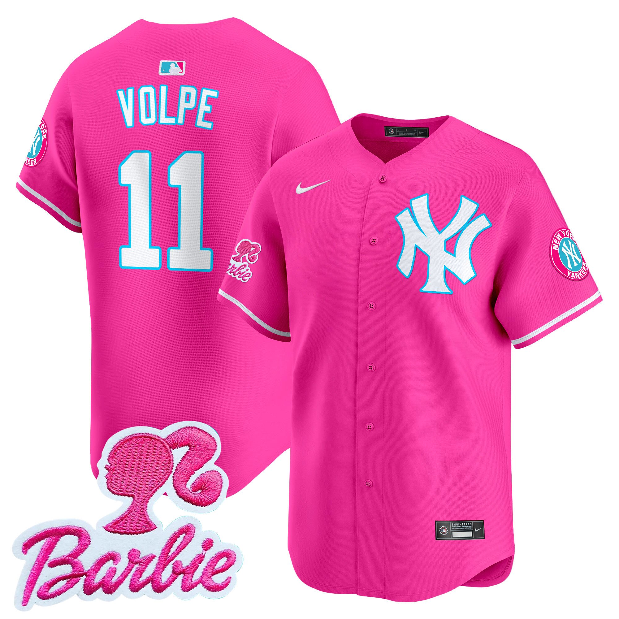Anthony VolpeUnisex New York Yankees Barbie Patch Vapor Premier Limited Pink Jersey - All Stitched