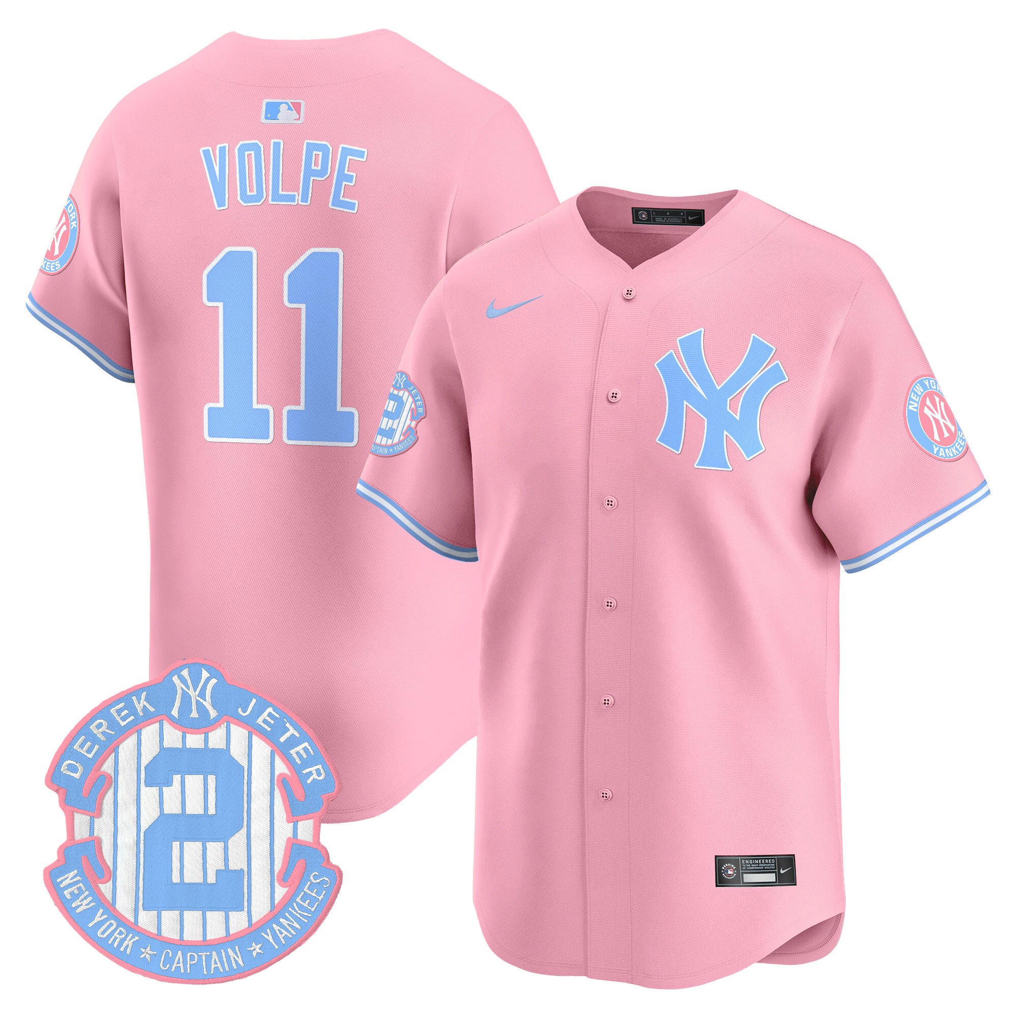 Anthony VolpeUnisex New York Yankees Bubblegum Pink Vapor Premier Limited Pink Jersey - All Stitched