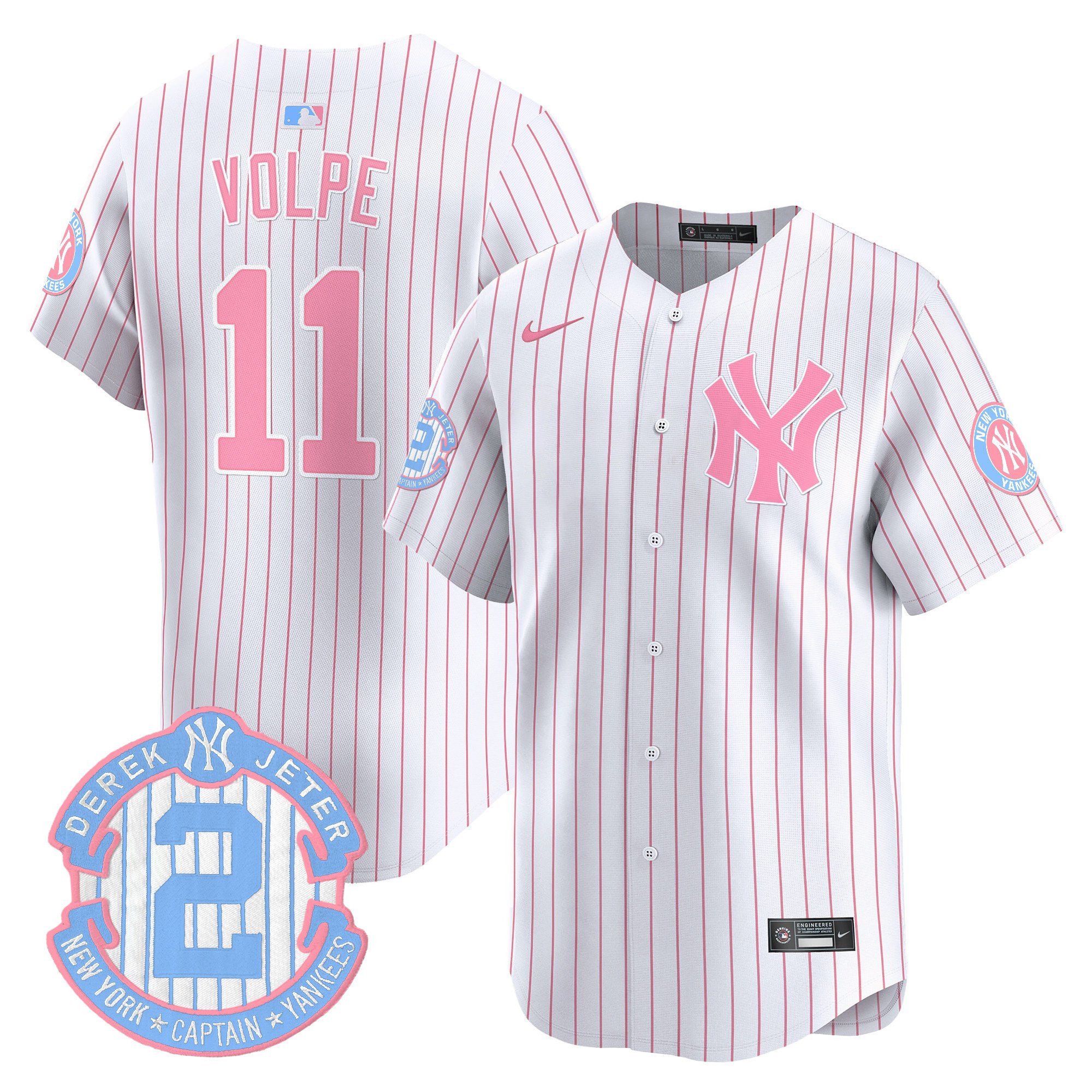 Anthony VolpeUnisex New York Yankees Bubblegum Pink Vapor Premier Limited Pinstripe Jersey - All Stitched