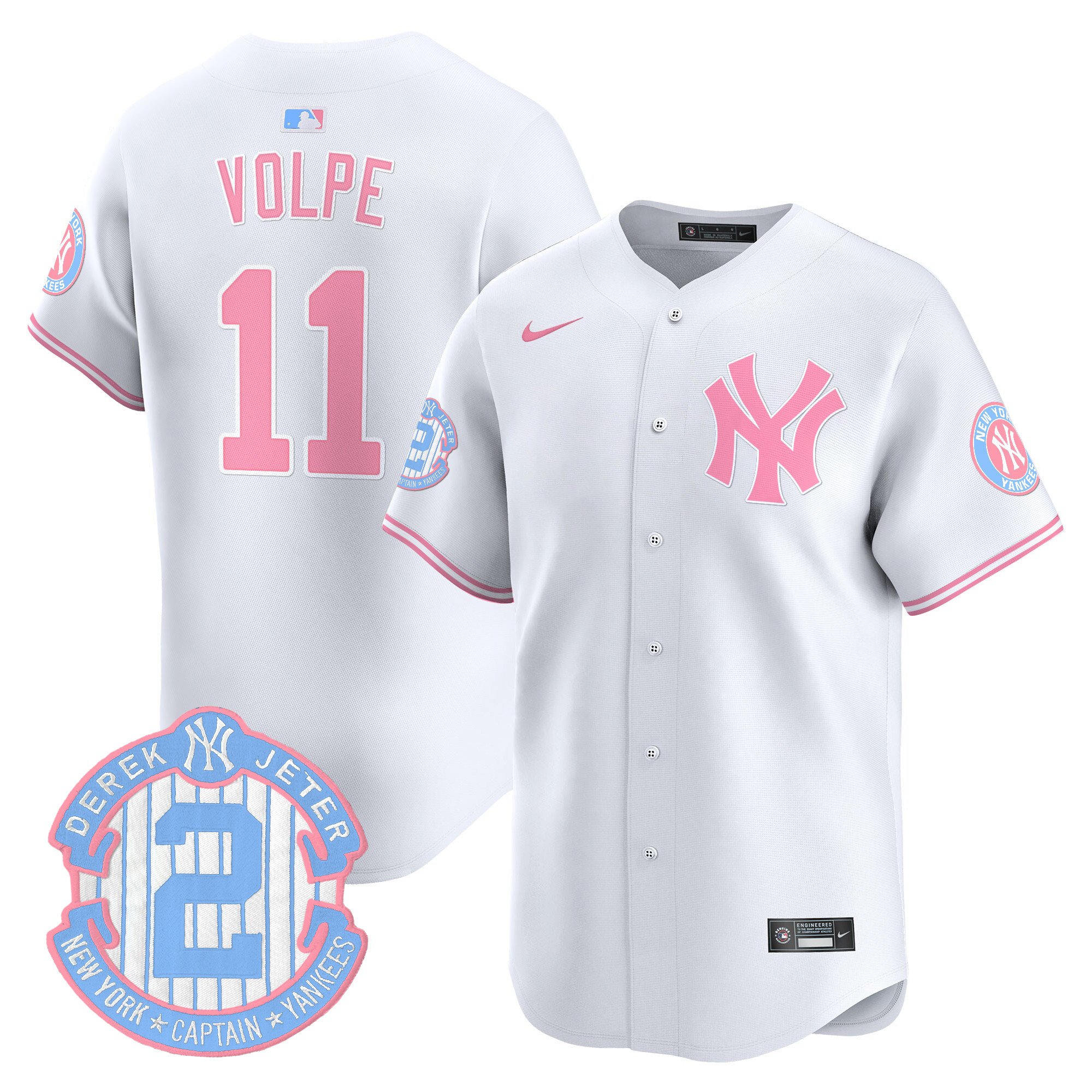 Anthony VolpeUnisex New York Yankees Bubblegum Pink Vapor Premier Limited White Jersey - All Stitched