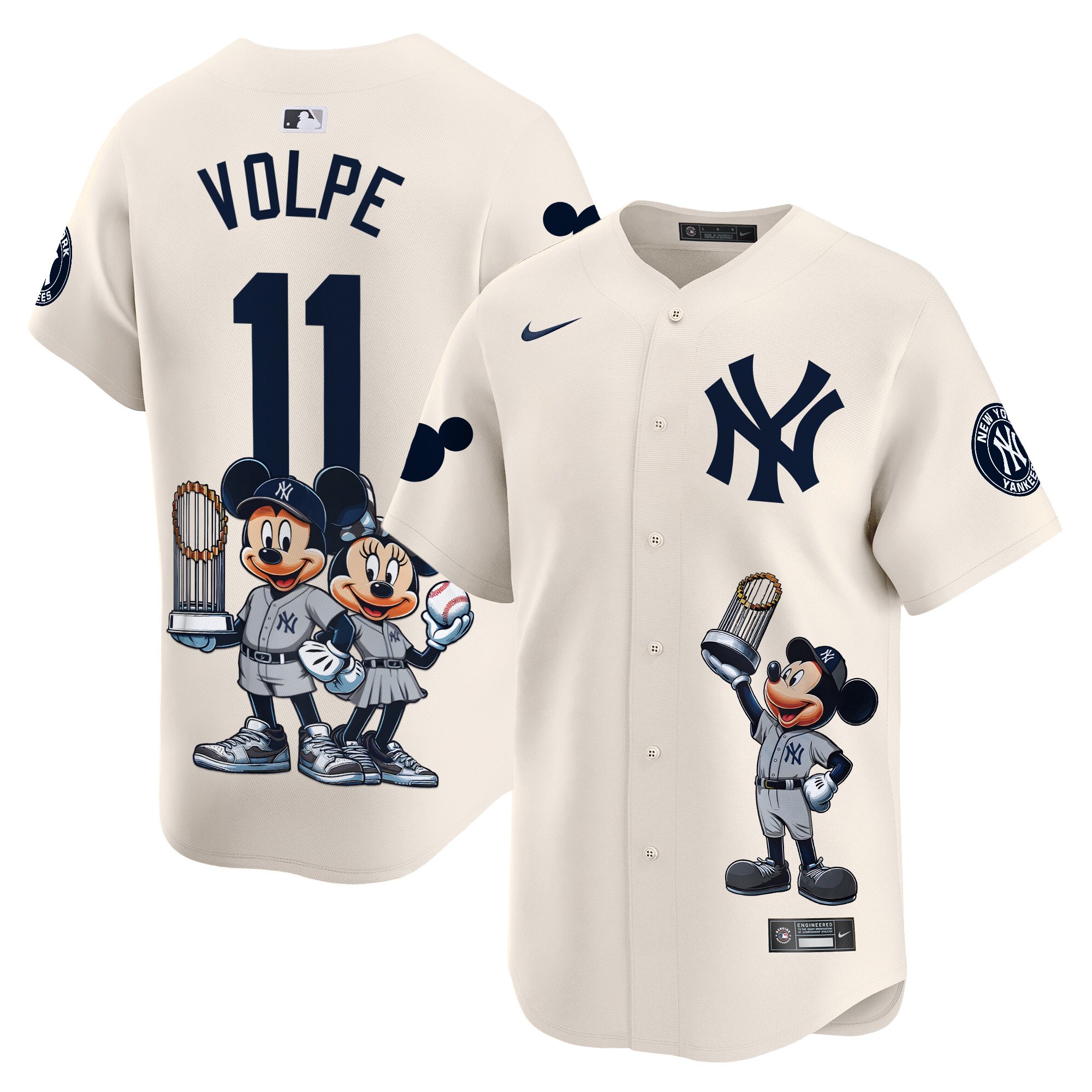 Anthony VolpeUnisex New York Yankees Mickey Vapor Premier Limited Cream Jersey - Printed