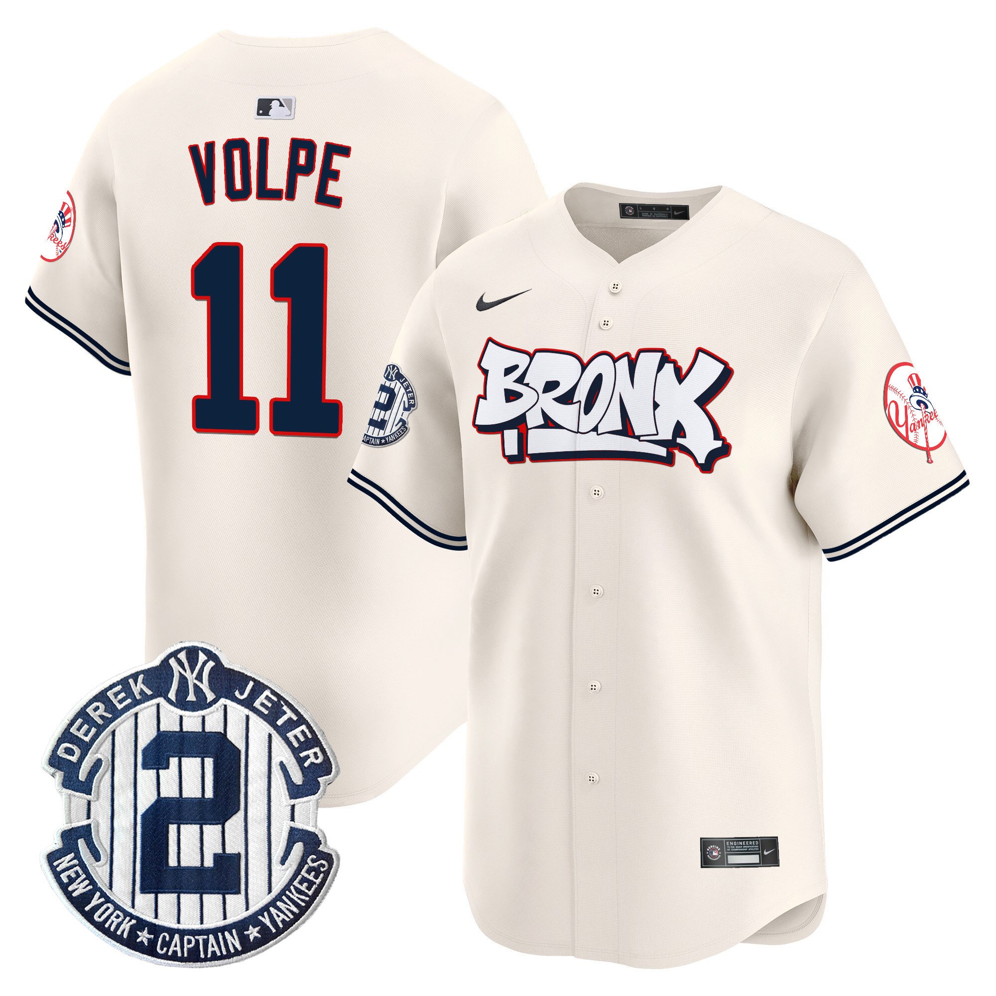 Anthony VolpeUnisex New York Yankees The Bronx Graffiti Vapor Premier Limited Cream Jersey V4 - All Stitched