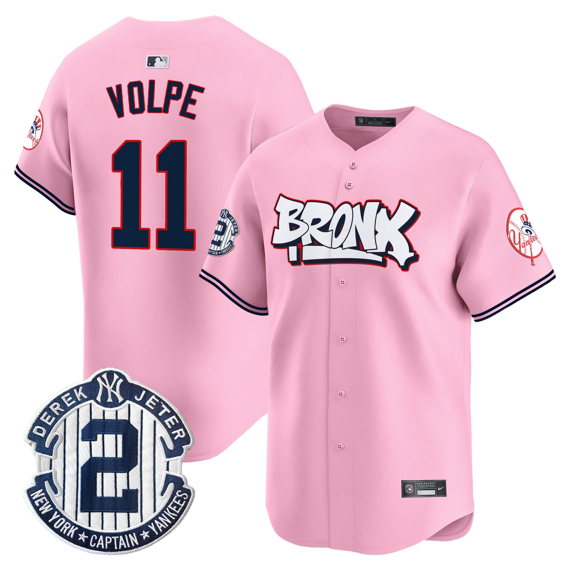Anthony VolpeUnisex New York Yankees The Bronx Graffiti Vapor Premier Limited Pink Jersey V4 - All Stitched